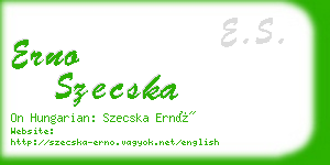 erno szecska business card
